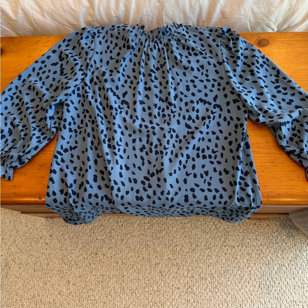 Women's Blue Leopard Print Top